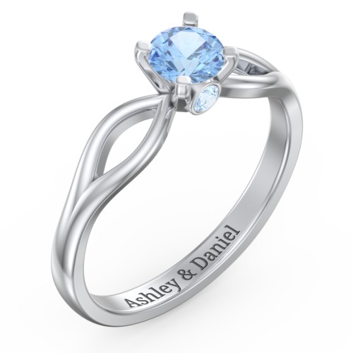1/2 ct. Round Gemstone Split Peek-A-Boo Engagement Ring