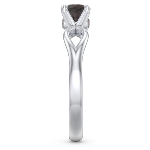 1/2 ct. Round Gemstone Split Peek-A-Boo Engagement Ring