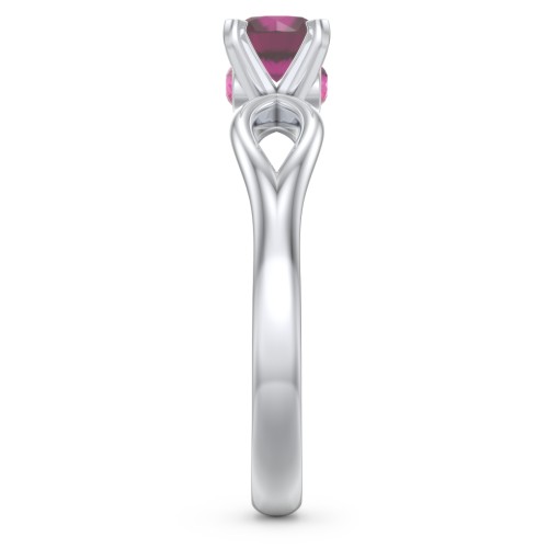 1/2 ct. Round Gemstone Split Peek-A-Boo Engagement Ring
