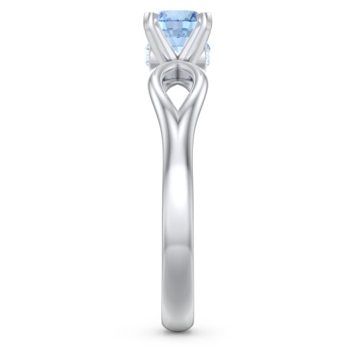 1/2 ct. Round Gemstone Split Peek-A-Boo Engagement Ring