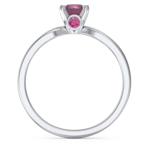 1/2 ct. Round Gemstone Split Peek-A-Boo Engagement Ring