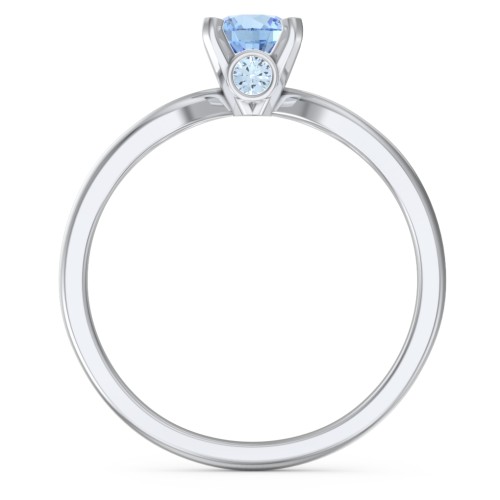 1/2 ct. Round Gemstone Split Peek-A-Boo Engagement Ring