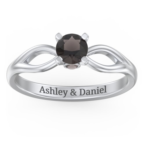 1/2 ct. Round Gemstone Split Peek-A-Boo Engagement Ring