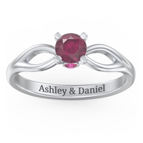 1/2 ct. Round Gemstone Split Peek-A-Boo Engagement Ring