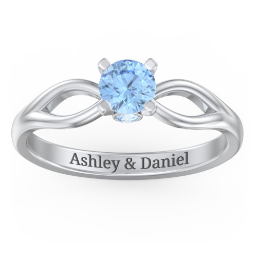 1/2 ct. Round Gemstone Split Peek-A-Boo Engagement Ring