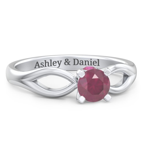 1/2 ct. Round Gemstone Split Peek-A-Boo Engagement Ring