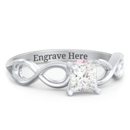 1/2 ct. Princess Gemstone Infinity Peek-A-Boo Engagement Ring
