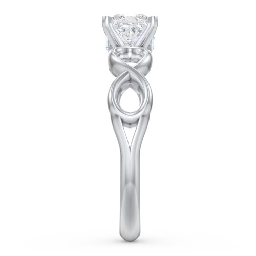 1/2 ct. Princess Gemstone Infinity Peek-A-Boo Engagement Ring