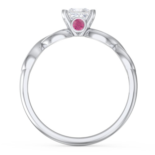 1/2 ct. Princess Gemstone Infinity Peek-A-Boo Engagement Ring