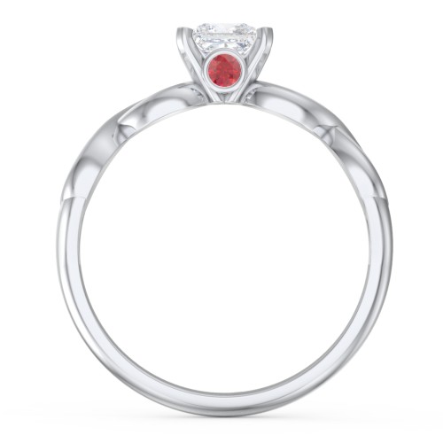 1/2 ct. Princess Gemstone Infinity Peek-A-Boo Engagement Ring
