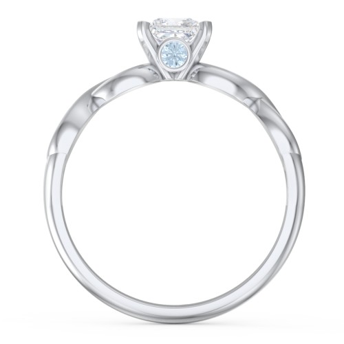 1/2 ct. Princess Gemstone Infinity Peek-A-Boo Engagement Ring