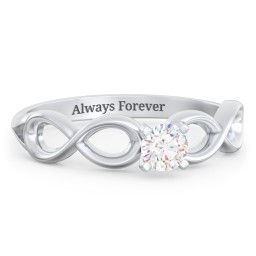 1/4 ct. Round Gemstone Infinity Engagement Ring
