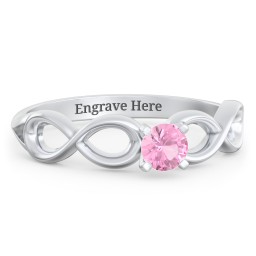 1/4 ct. Round Gemstone Infinity Engagement Ring