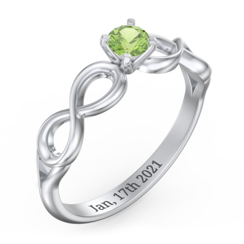 1/4 ct. Round Gemstone Infinity Engagement Ring