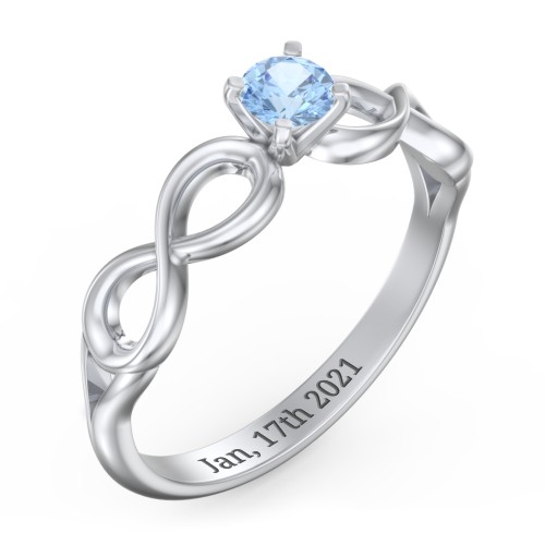 1/4 ct. Round Gemstone Infinity Engagement Ring