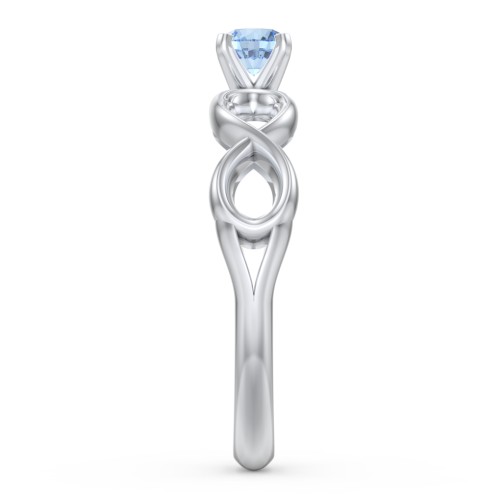 1/4 ct. Round Gemstone Infinity Engagement Ring