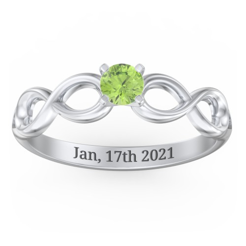 1/4 ct. Round Gemstone Infinity Engagement Ring