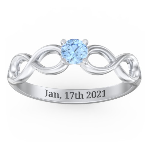 1/4 ct. Round Gemstone Infinity Engagement Ring