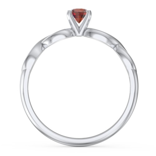 1/4 ct. Round Gemstone Infinity Engagement Ring – Sterling Silver with Garnet