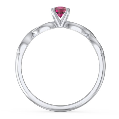 1/4 ct. Round Gemstone Infinity Engagement Ring – Sterling Silver with Ruby