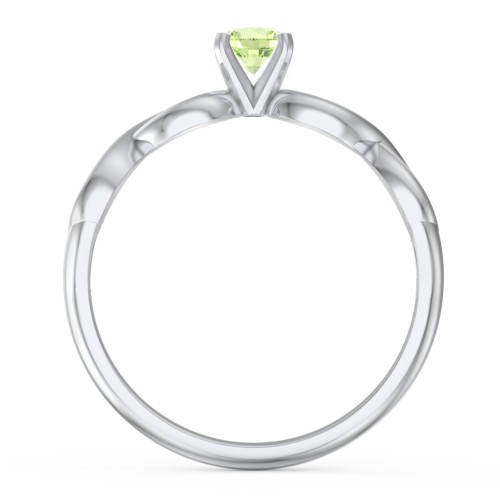 1/4 ct. Round Gemstone Infinity Engagement Ring – Sterling Silver with Peridot