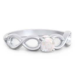 1/4 ct. Round Gemstone Infinity Peek-A-Boo Engagement Ring