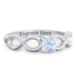 1/4 ct. Round Gemstone Infinity Peek-A-Boo Engagement Ring