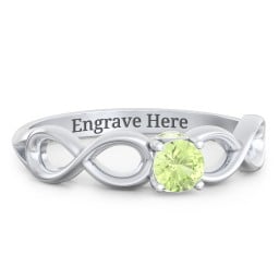 1/4 ct. Round Gemstone Infinity Peek-A-Boo Engagement Ring