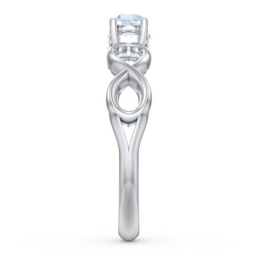 1/4 ct. Round Gemstone Infinity Peek-A-Boo Engagement Ring