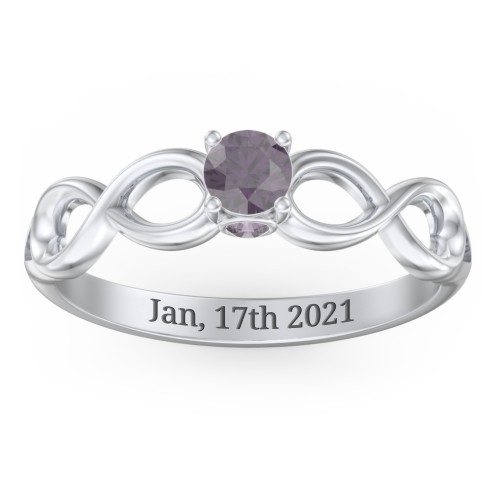 1/4 ct. Round Gemstone Infinity Peek-A-Boo Engagement Ring