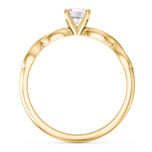1/3 ct. Round Gemstone Infinity Engagement Ring – 9kt Yellow Gold with White Premium Zirconia