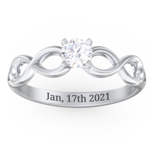 1/3 ct. Round Gemstone Infinity Engagement Ring