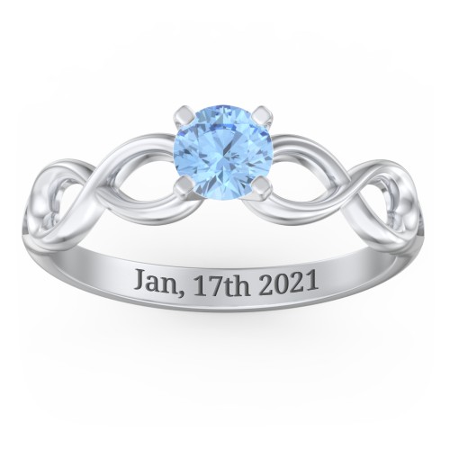 1/2 ct. Round Gemstone Infinity Engagement Ring
