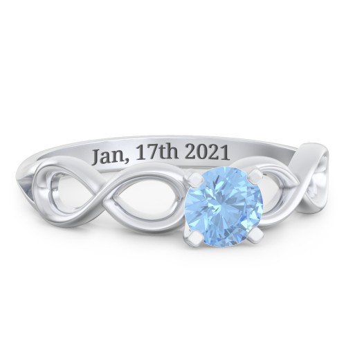 1/2 ct. Round Gemstone Infinity Engagement Ring
