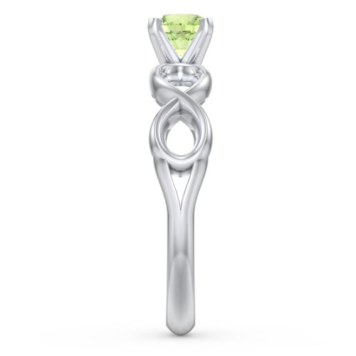 1/2 ct. Round Gemstone Infinity Engagement Ring – Sterling Silver with Peridot