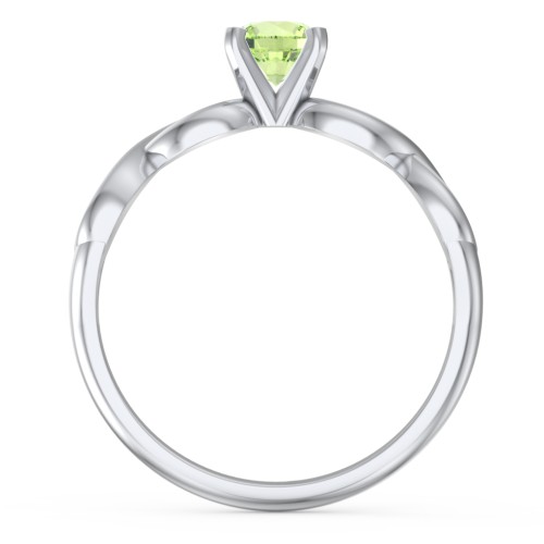 1/2 ct. Round Gemstone Infinity Engagement Ring – Sterling Silver with Peridot