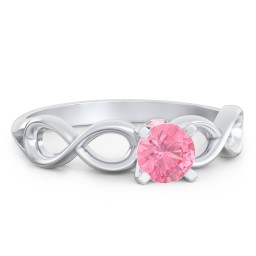 1/2 ct. Round Gemstone Infinity Peek-A-Boo Engagement Ring