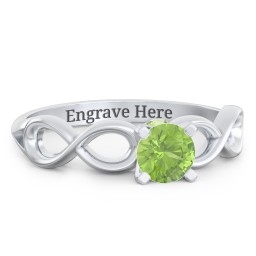 1/2 ct. Round Gemstone Infinity Peek-A-Boo Engagement Ring