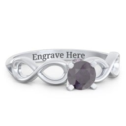 1/2 ct. Round Gemstone Infinity Peek-A-Boo Engagement Ring