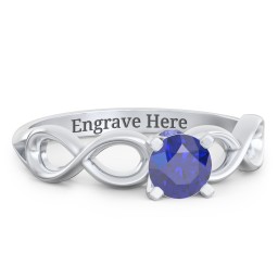 1/2 ct. Round Gemstone Infinity Peek-A-Boo Engagement Ring