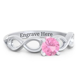 1/2 ct. Round Gemstone Infinity Peek-A-Boo Engagement Ring
