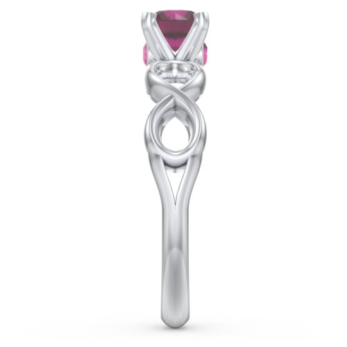 1/2 ct. Round Gemstone Infinity Peek-A-Boo Engagement Ring