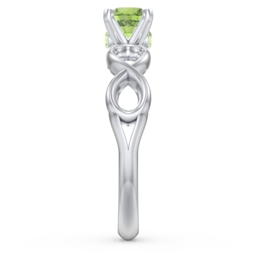 1/2 ct. Round Gemstone Infinity Peek-A-Boo Engagement Ring