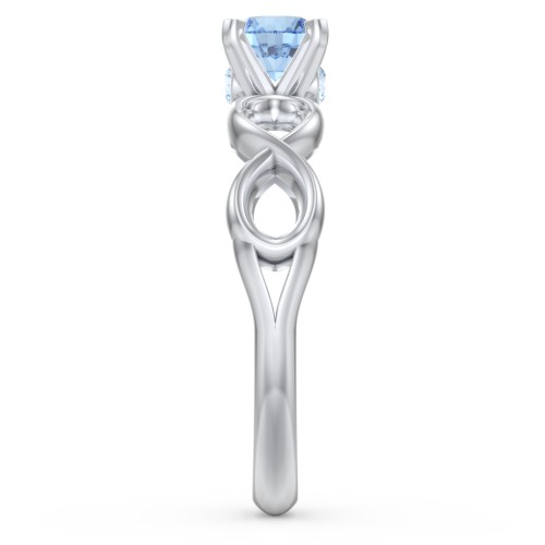 1/2 ct. Round Gemstone Infinity Peek-A-Boo Engagement Ring