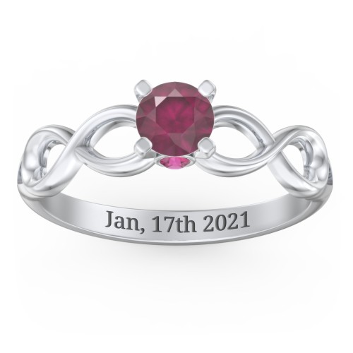 1/2 ct. Round Gemstone Infinity Peek-A-Boo Engagement Ring