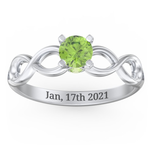 1/2 ct. Round Gemstone Infinity Peek-A-Boo Engagement Ring