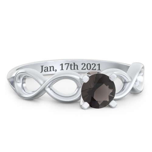 1/2 ct. Round Gemstone Infinity Peek-A-Boo Engagement Ring
