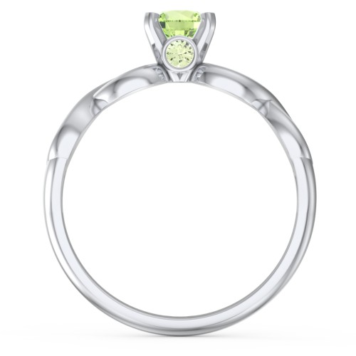 1/2 ct. Round Gemstone Infinity Peek-A-Boo Engagement Ring – Sterling Silver with Peridot