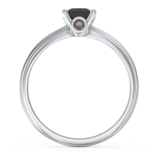 1/2 ct. Princess Gemstone Peek-A-Boo Engagement Ring with Ridged Band