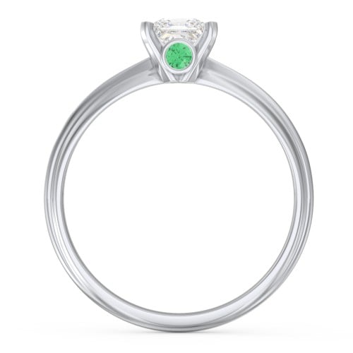 1/2 ct. Princess Gemstone Peek-A-Boo Engagement Ring with Ridged Band